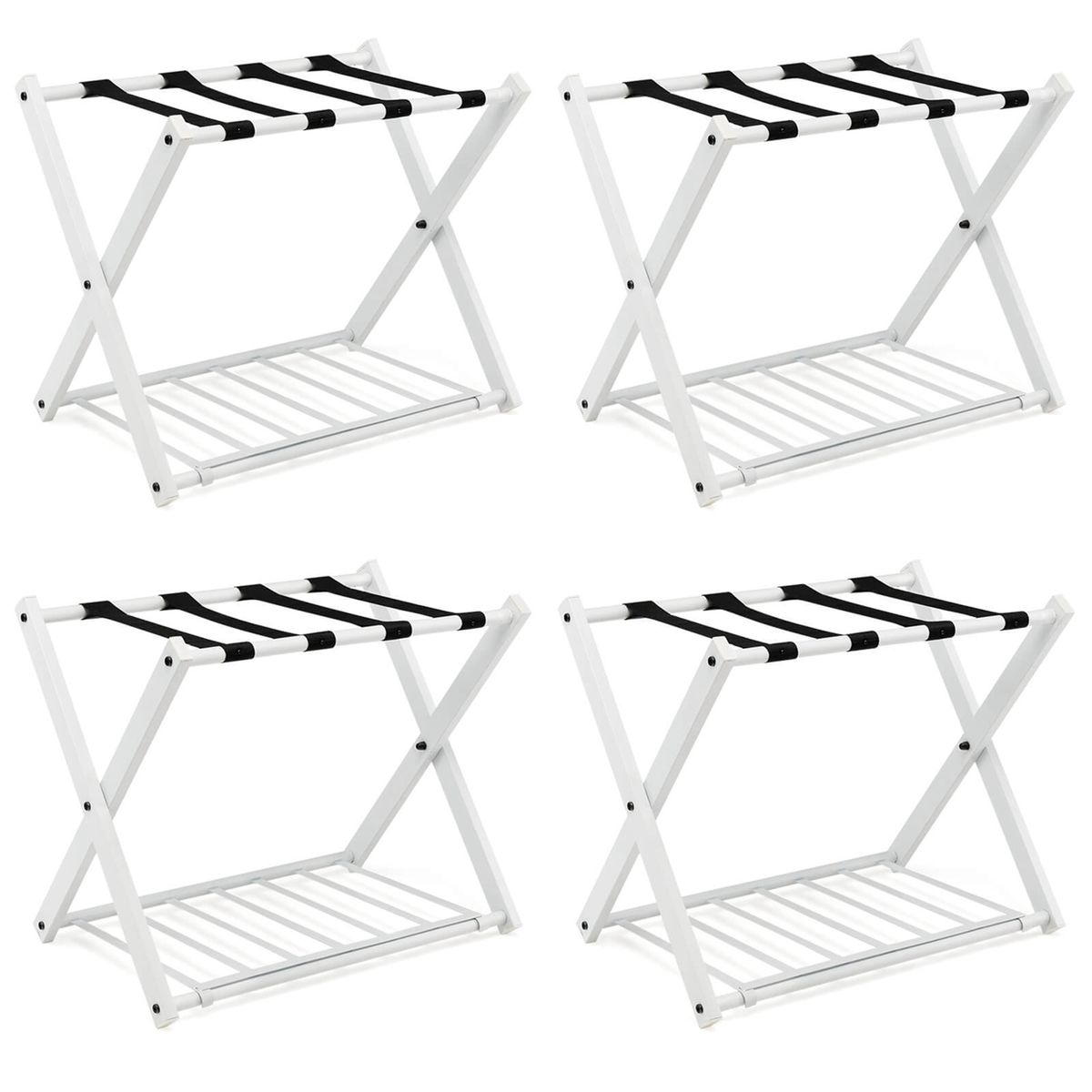 Folding Metal Luggage Rack (2- or 4-Pack) - Set of 4
