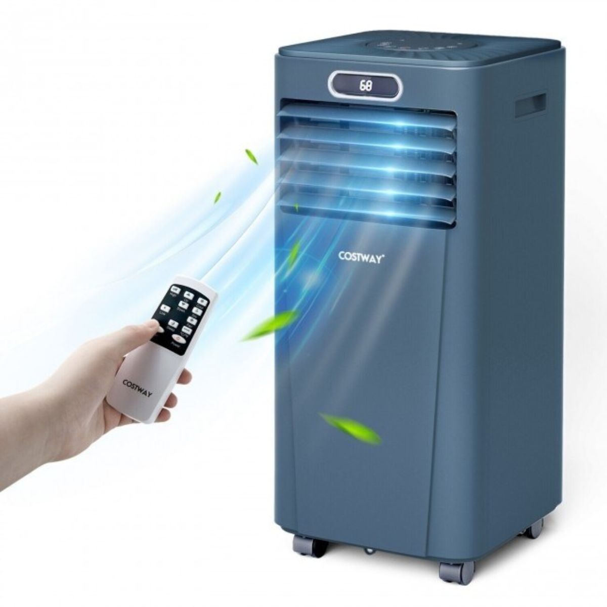 Photos - Air Conditioner Goplus 10,000 BTU 3-in-1 Portable  with Remote Control - Dark Blue FP10120US-DB 
