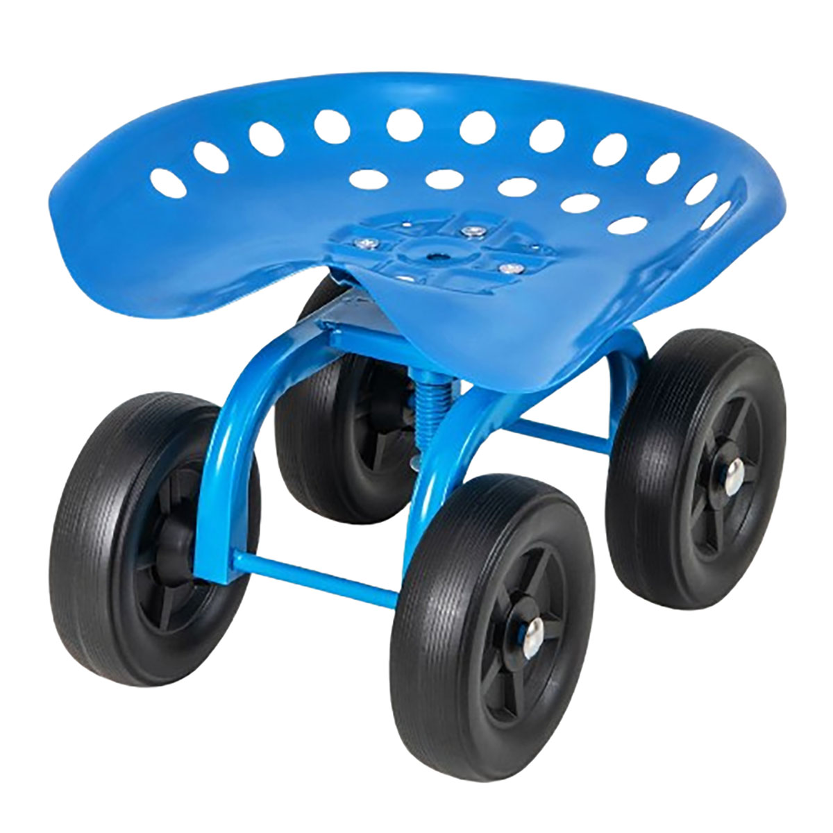 Garden Rolling Work Seat with 360° Swivel and Adjustable Height - Costway Rolling Garden Cart-Blue