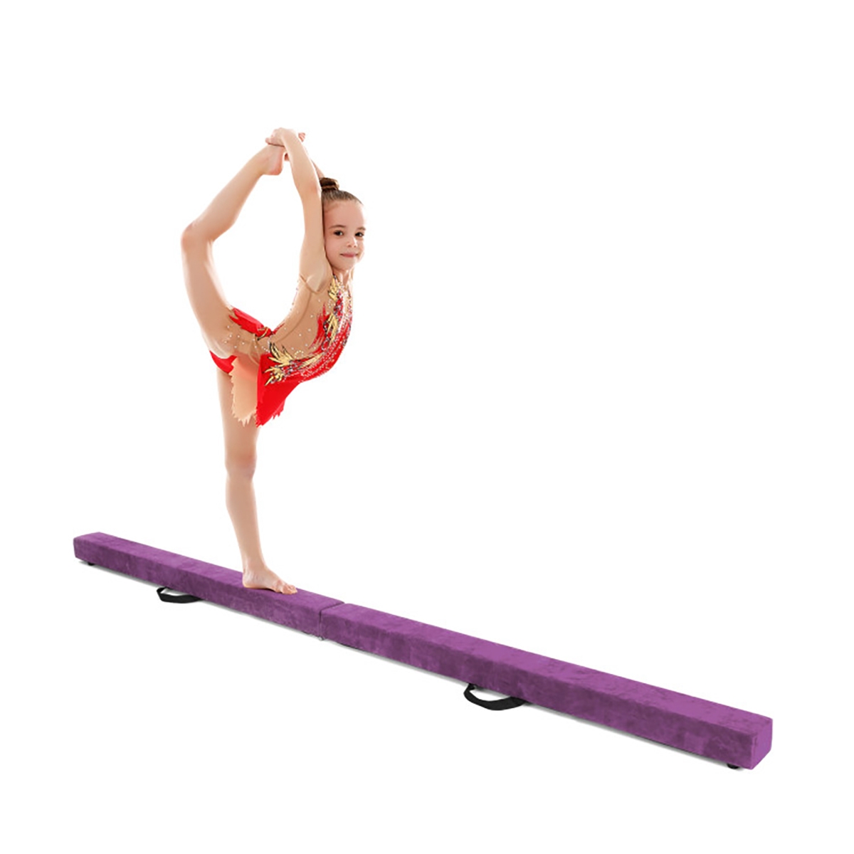 7foot Folding Gymnastic Beam  Purple