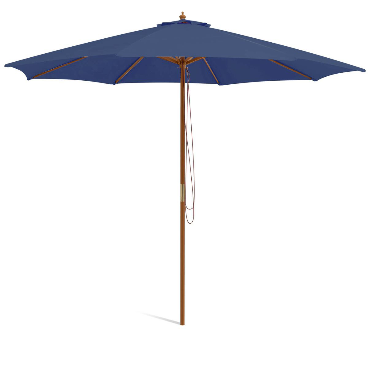 Photos - Parasol Costway 10-Foot Patio Umbrella with 8 Wooden Ribs & 3 Adjustable Heights - Market Umbrella -Navy HCST06181 