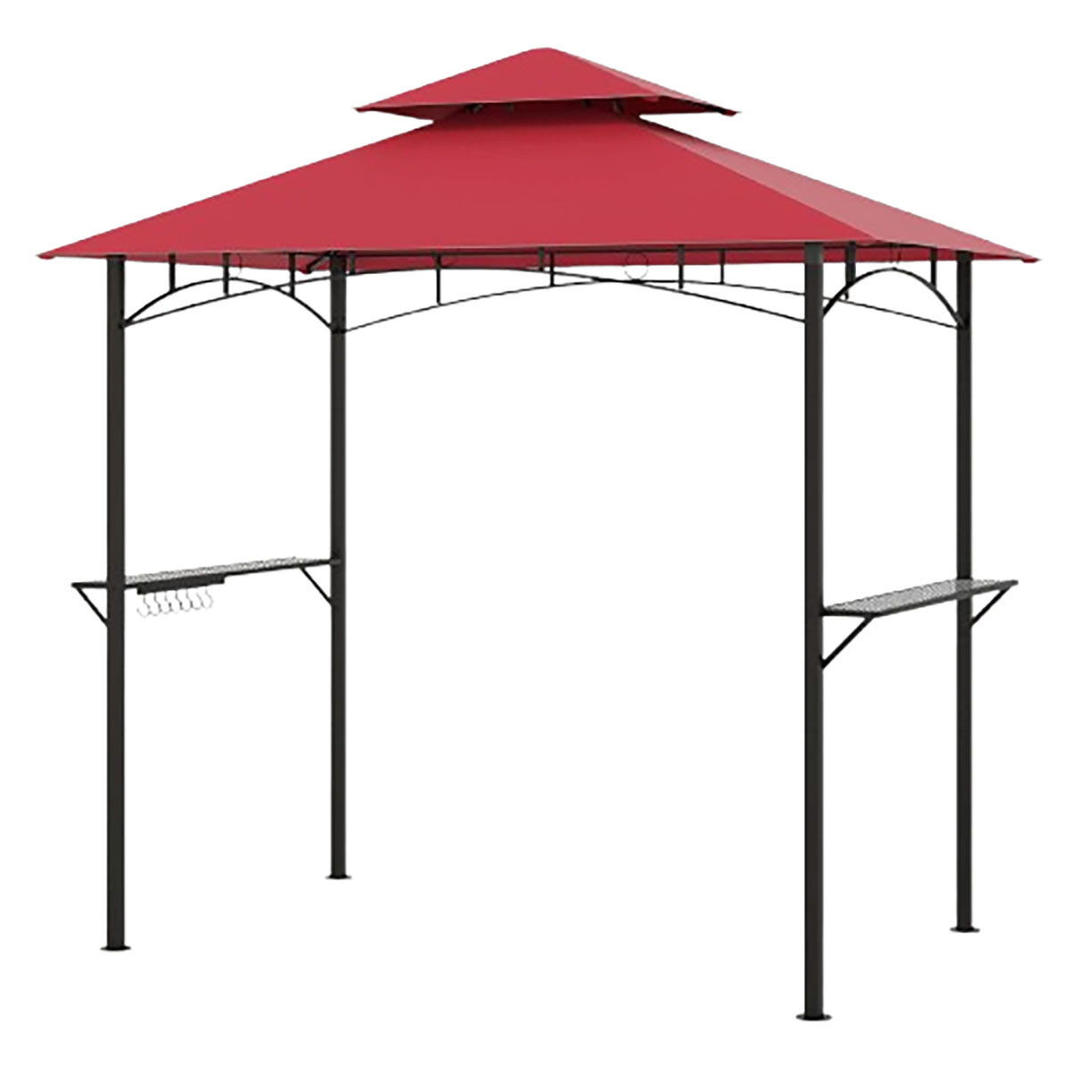 Outdoor Double-Tiered 8 x 5-Foot Grill Gazebo Canopy - Grill Gazebo-Wine