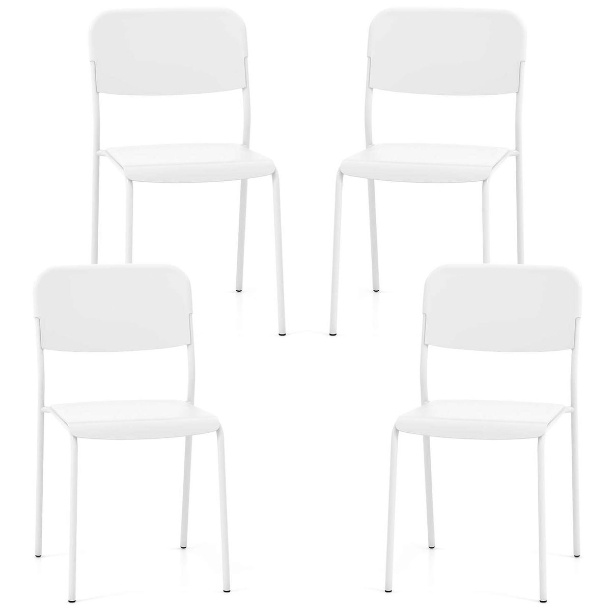 Photos - Chair Costway Modern Dining   - Dining  White HCST02573 (Set of 4)