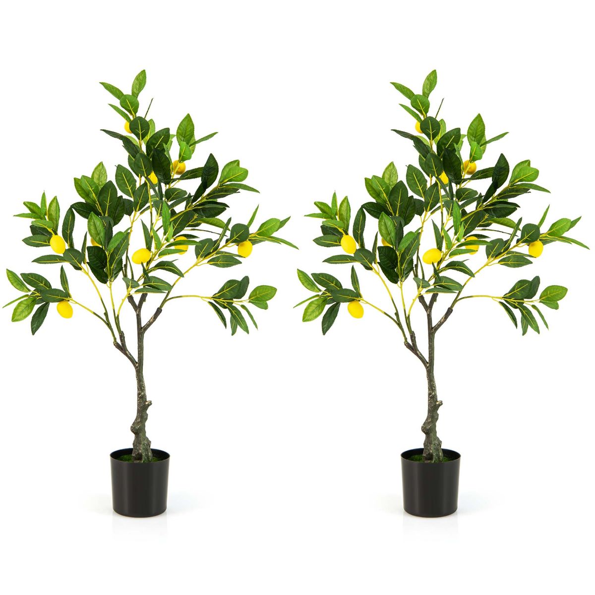 Photos - Other Decoration Costway 2.6 ft Tall Artificial Lemon Tree - 2pcs HCST01294 