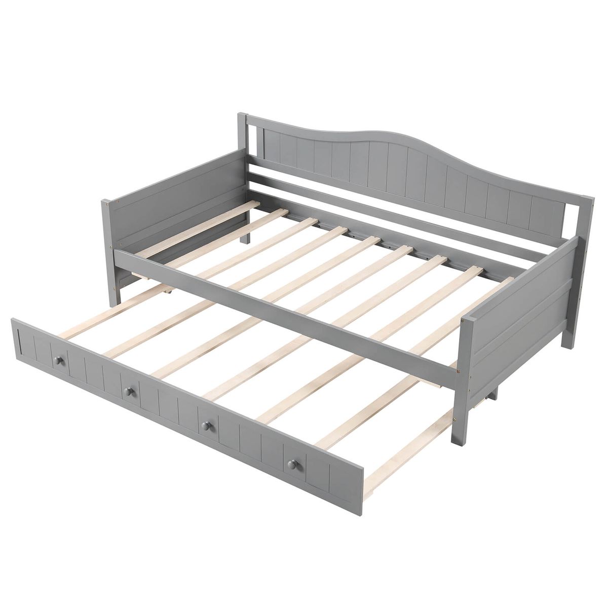 Twin Size Daybed with Trundle - Daybed -White