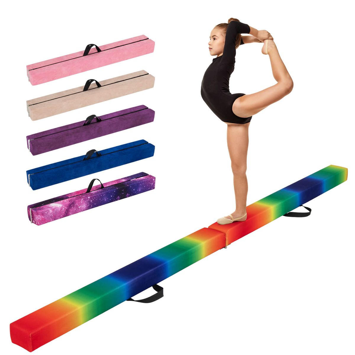 8FT Folding Gymnastic Beam with AntiSlip Base  Gymnastic BeamMulticolor