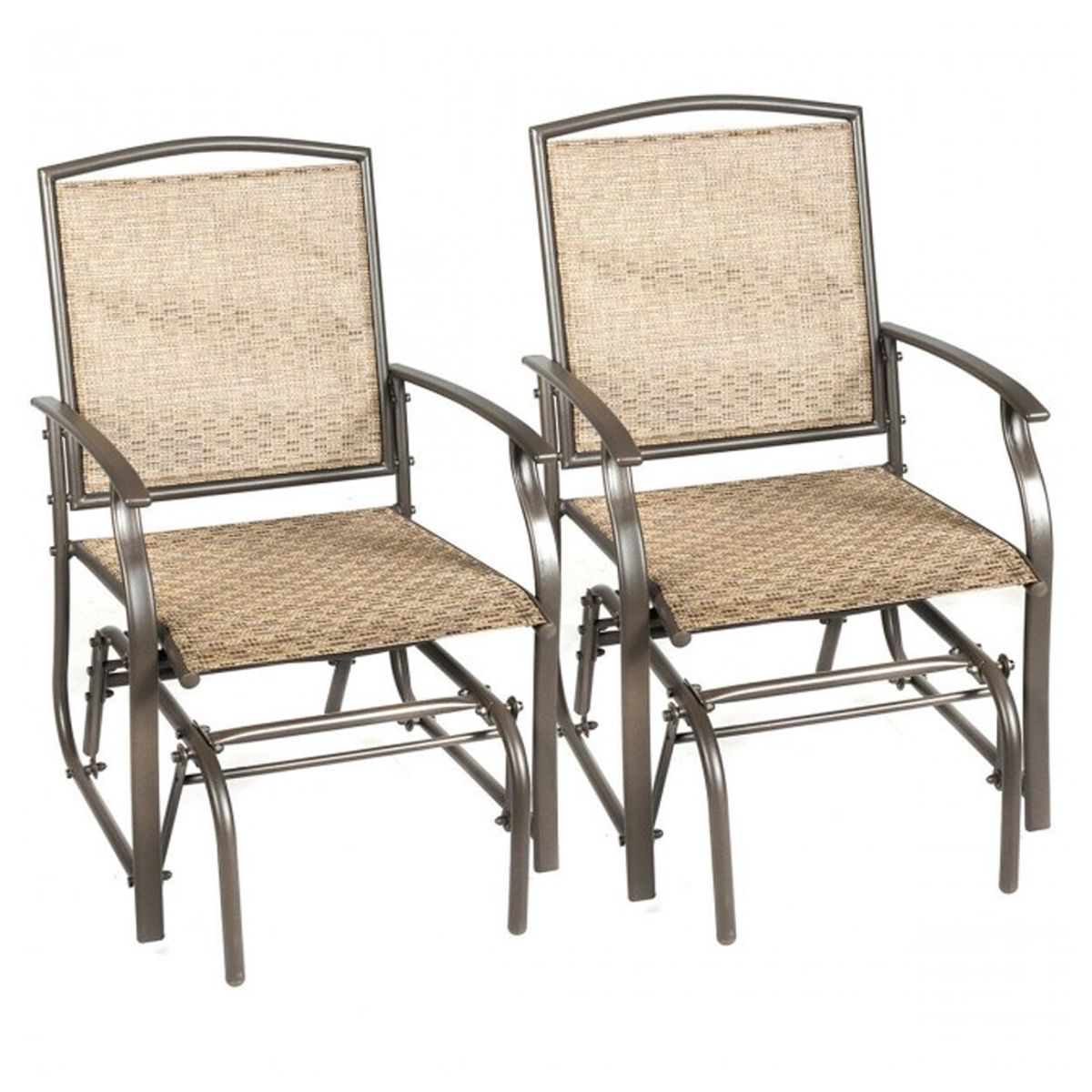 Photos - Garden Furniture Costway Outdoor Patio Rocking Glider Chairs  -  2PCS Patio Swing Singl OP3906-2 (1- or 2-Pack)