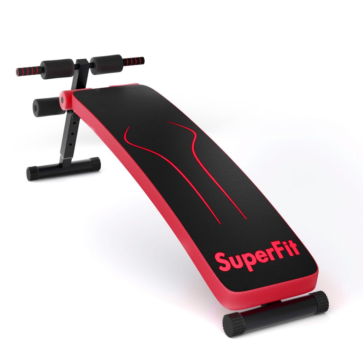 SuperFit Folding Adjustable Weight Bench - Weight Bench Red