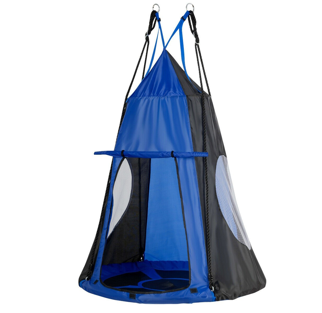 Kids' 40-Inch Hanging Chair Tent Swing - Blue