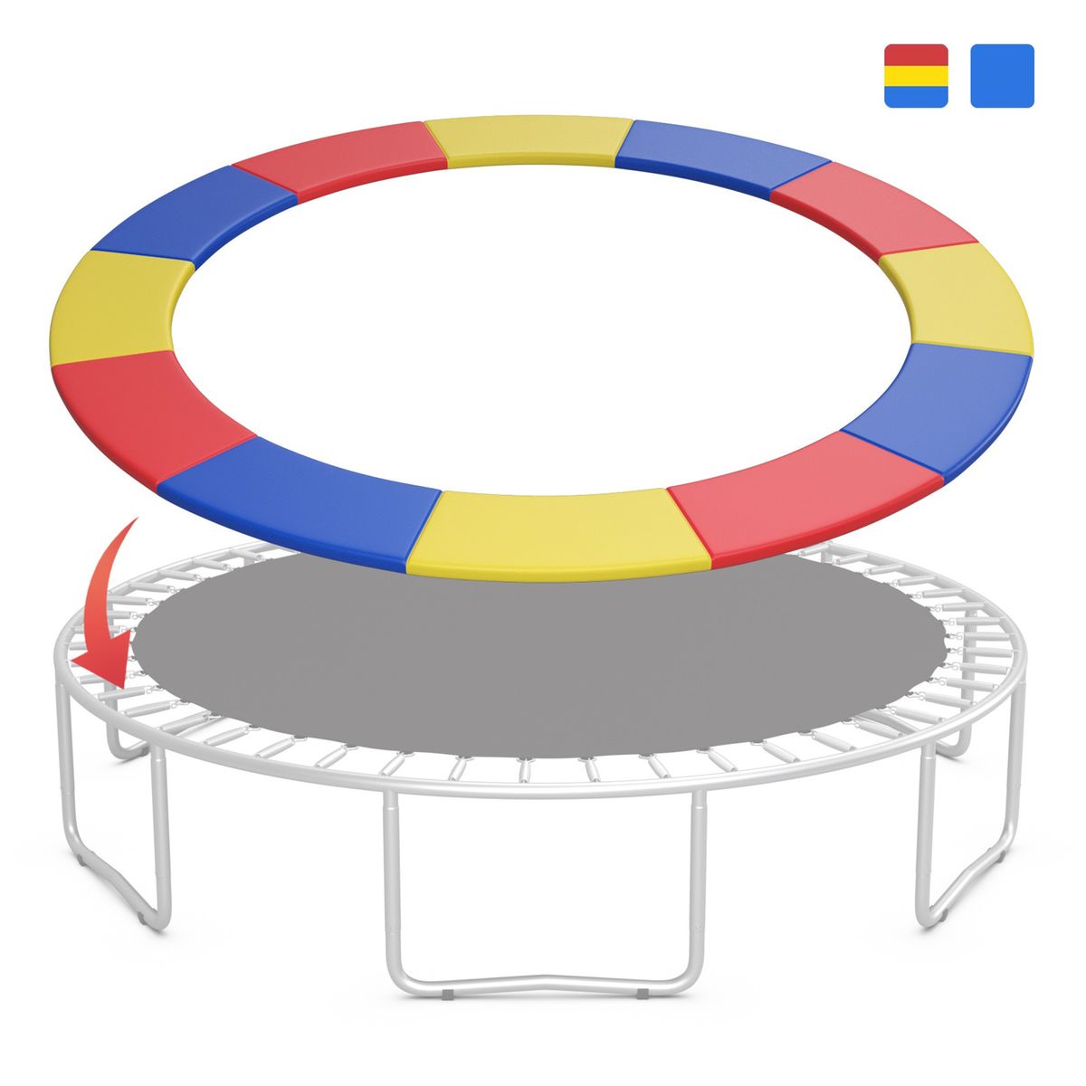 Goplus Trampoline Replacement Safety Pad - Trampoline Multicolor