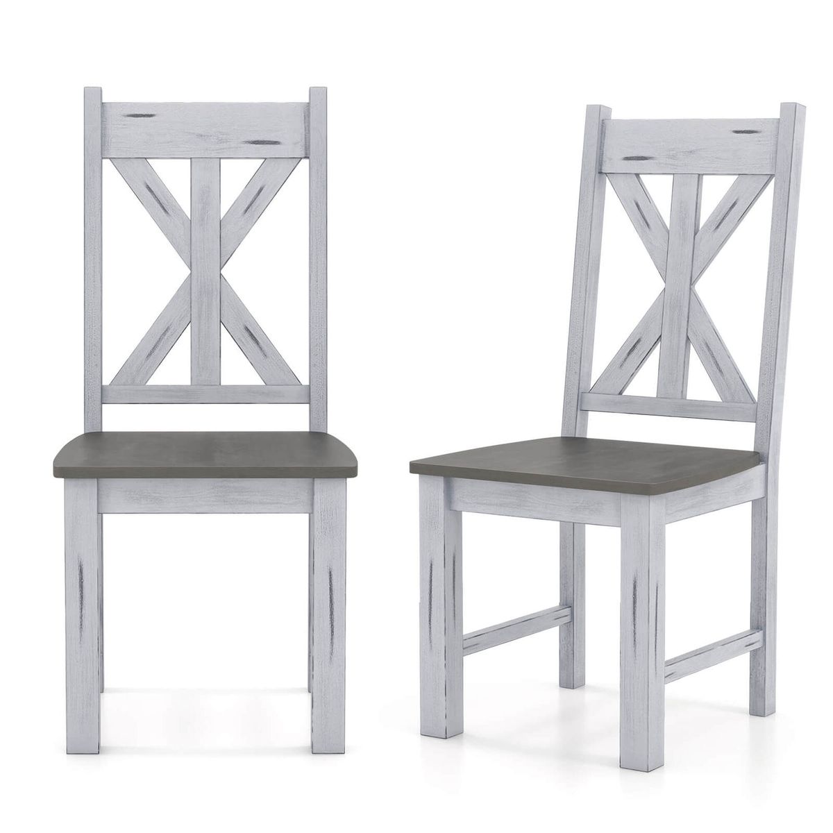 Photos - Chair Costway Wooden Dining   - Dining Chair Set of 2 HCST04655 (Set of 2 or 4)