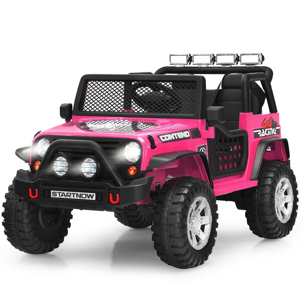12V Kids Ride On Truck Remote Control Electric Car with Lights&Music - Pink