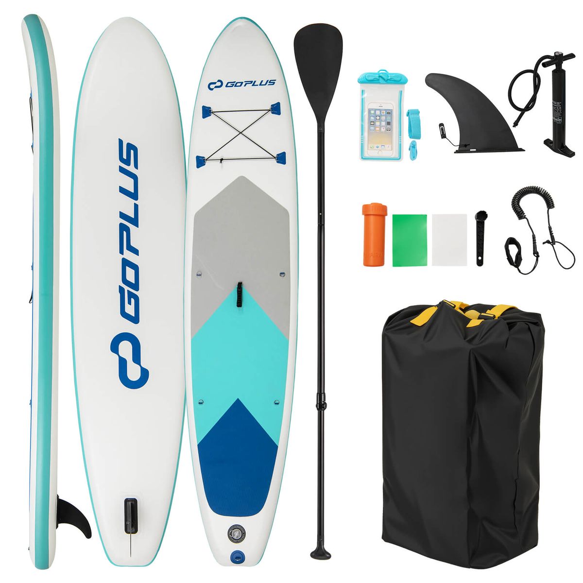 Photos - Paddleboard Costway 11' Inflatable Stand Up Paddle Board with Adjustable Paddle - Gray HCST07440