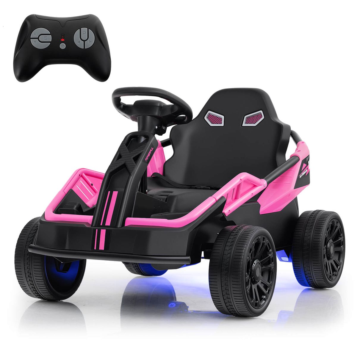 12V Battery Powered Ride-On Car with Remote - Pink