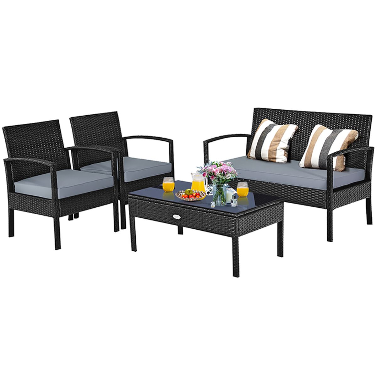 Rattan Cushioned Patio Furniture Set - Rattan Furniture GR