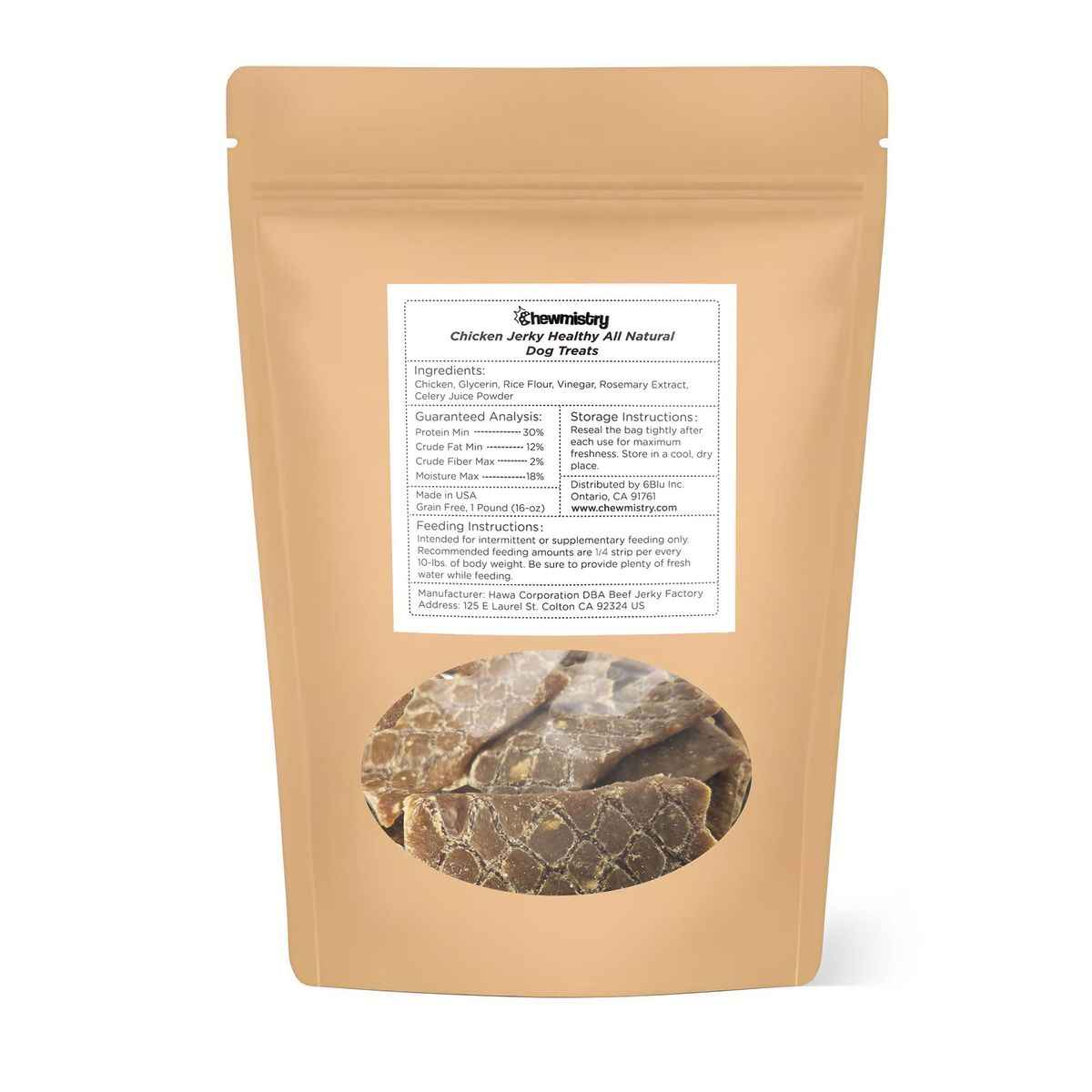 Chewmistry 16oz Chicken Jerky Dog Treats - 3-Pack