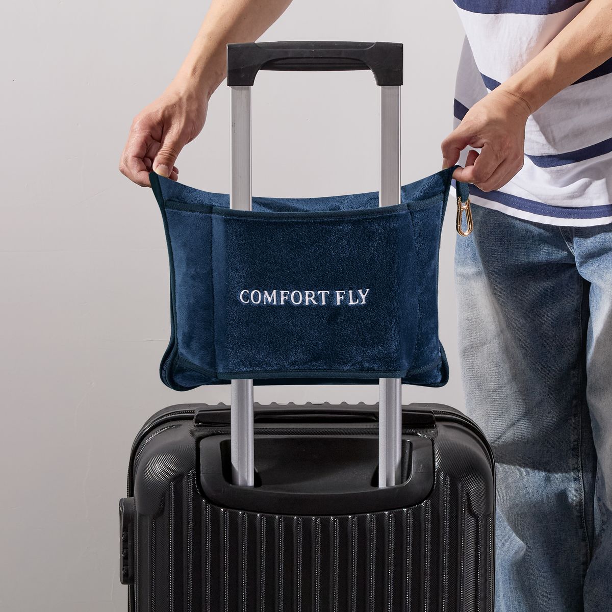 COMFORT FLY 2-in-1 Travel Pillow & Blanket (1- or 2-Pack) - Navy-2 Pack