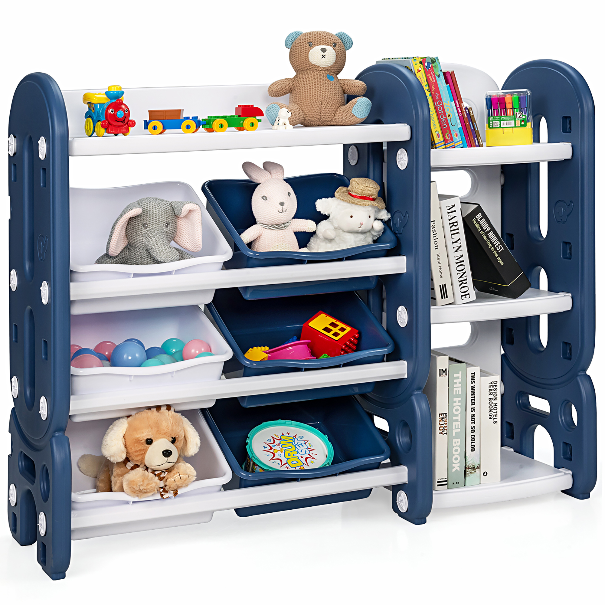 Photos - Wardrobe Goplus Kids' Toy Storage Organizer with Bins & Multi-Layer Shelf - Toy Storage BL TY327808BL 