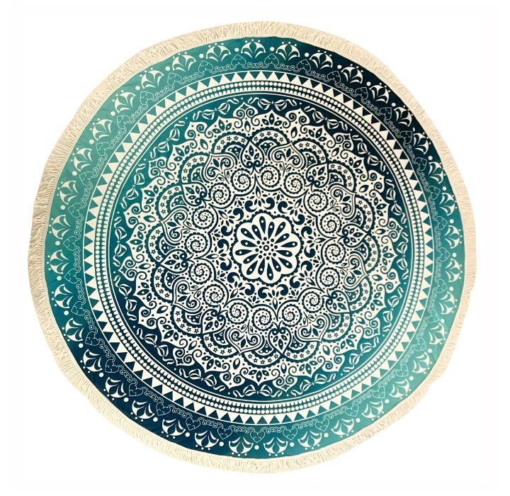 Round 61"" Diameter Fringed Beach Towels - Bohemia
