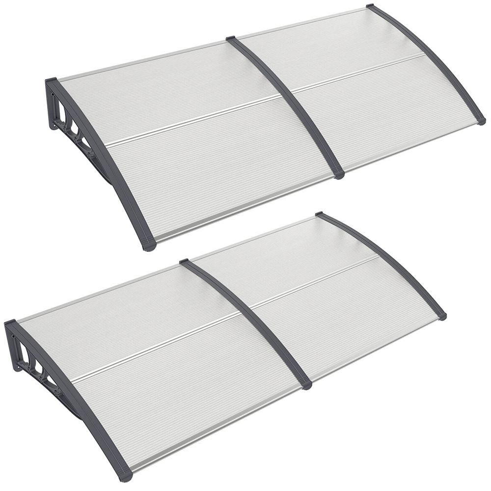 80" x 40" Patio Awning Canopy Window Door Overhang Rain Snow Protection - Grey
