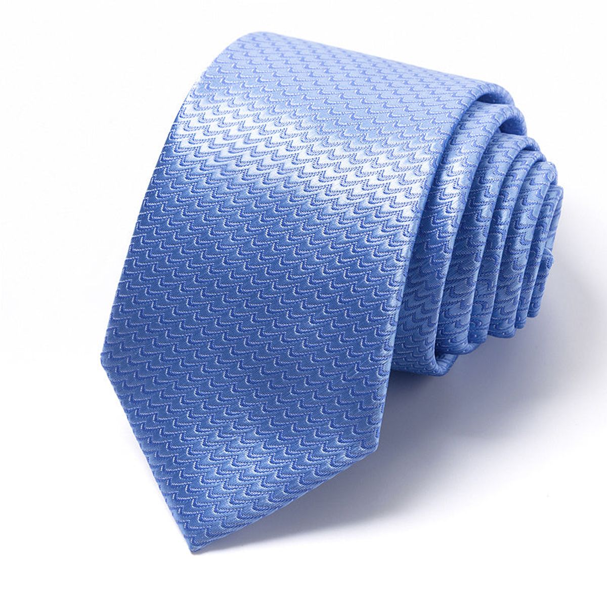 Formal Classic Patterned Tie  Ice Blue Chevron