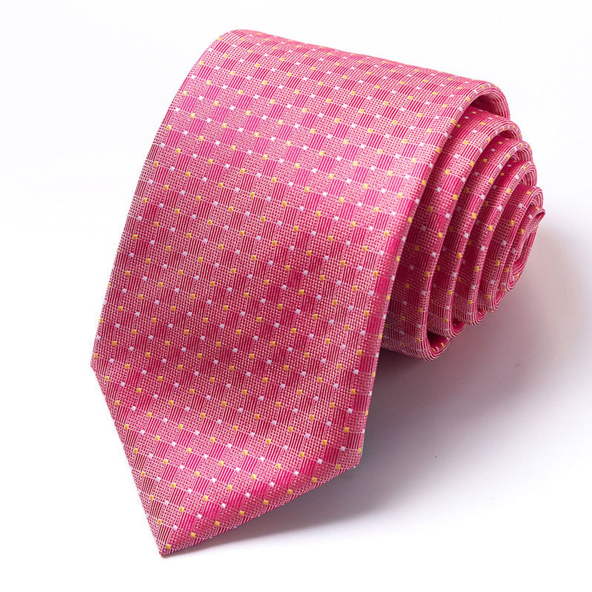 Formal Classic Patterned Tie - Hot Pink Grid