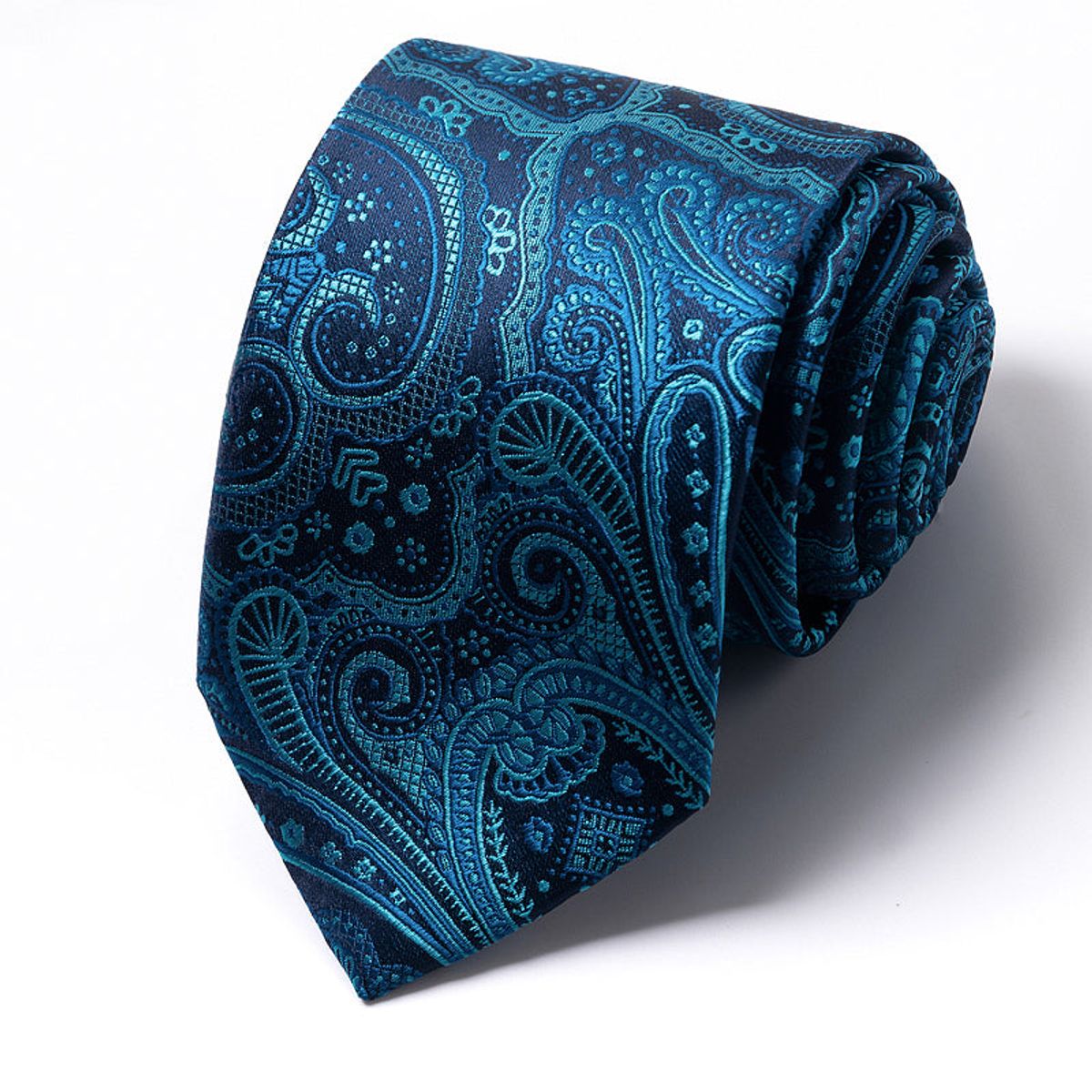 Formal Classic Patterned Tie - Midnight Teal Paisley