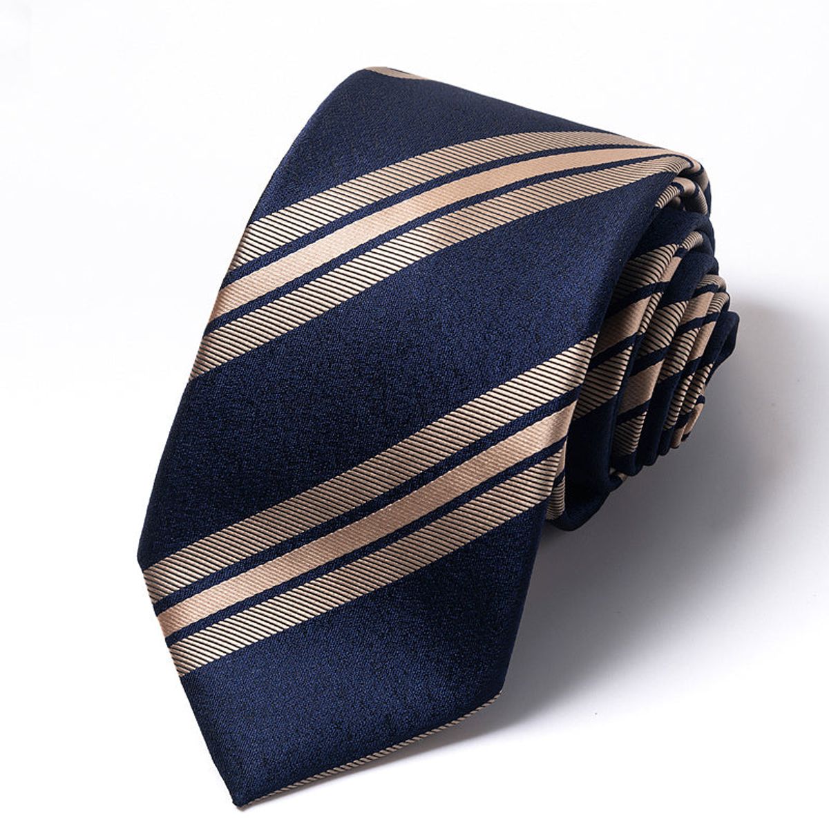 Formal Classic Patterned Tie - Navy Gold Regal