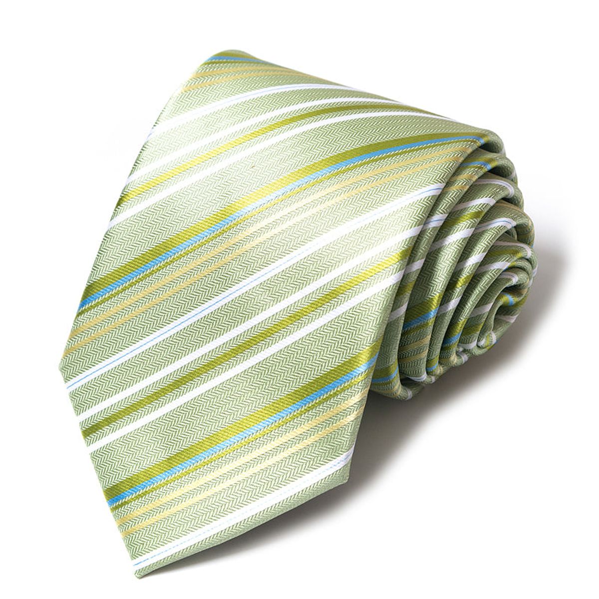 Formal Classic Patterned Tie  Mint Green Striped Elegance