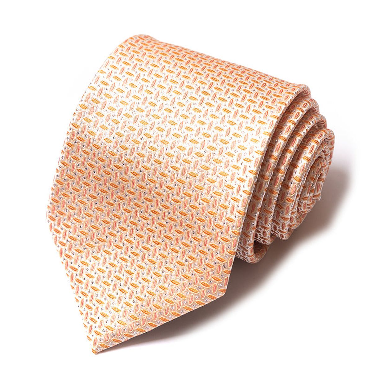 Formal Classic Patterned Tie - Peach Gold Medallion
