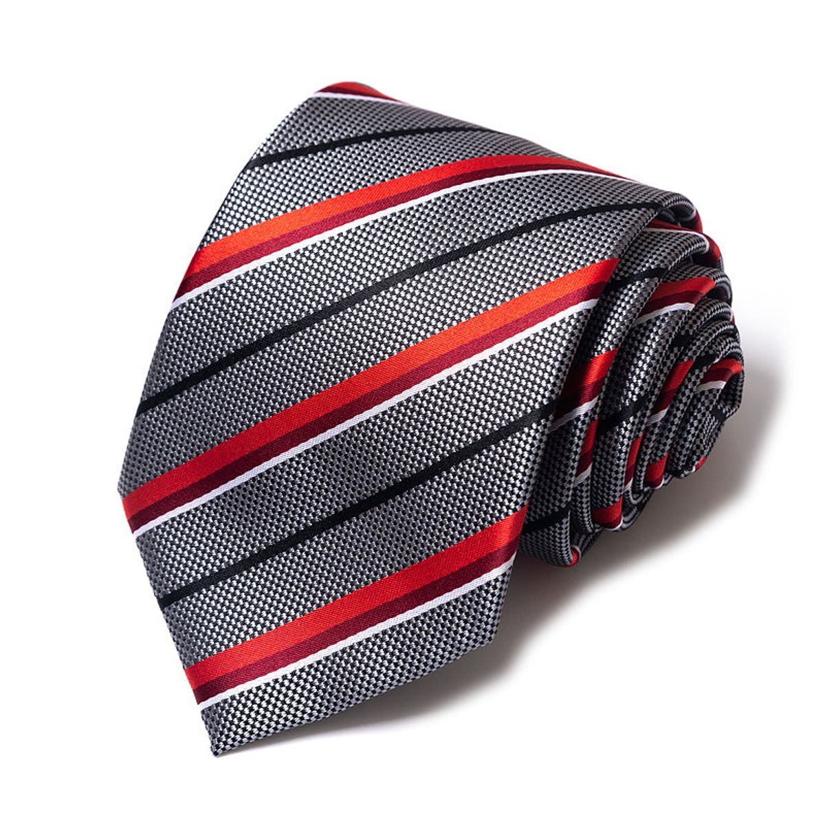 Formal Classic Patterned Tie - Charcoal Red Executive