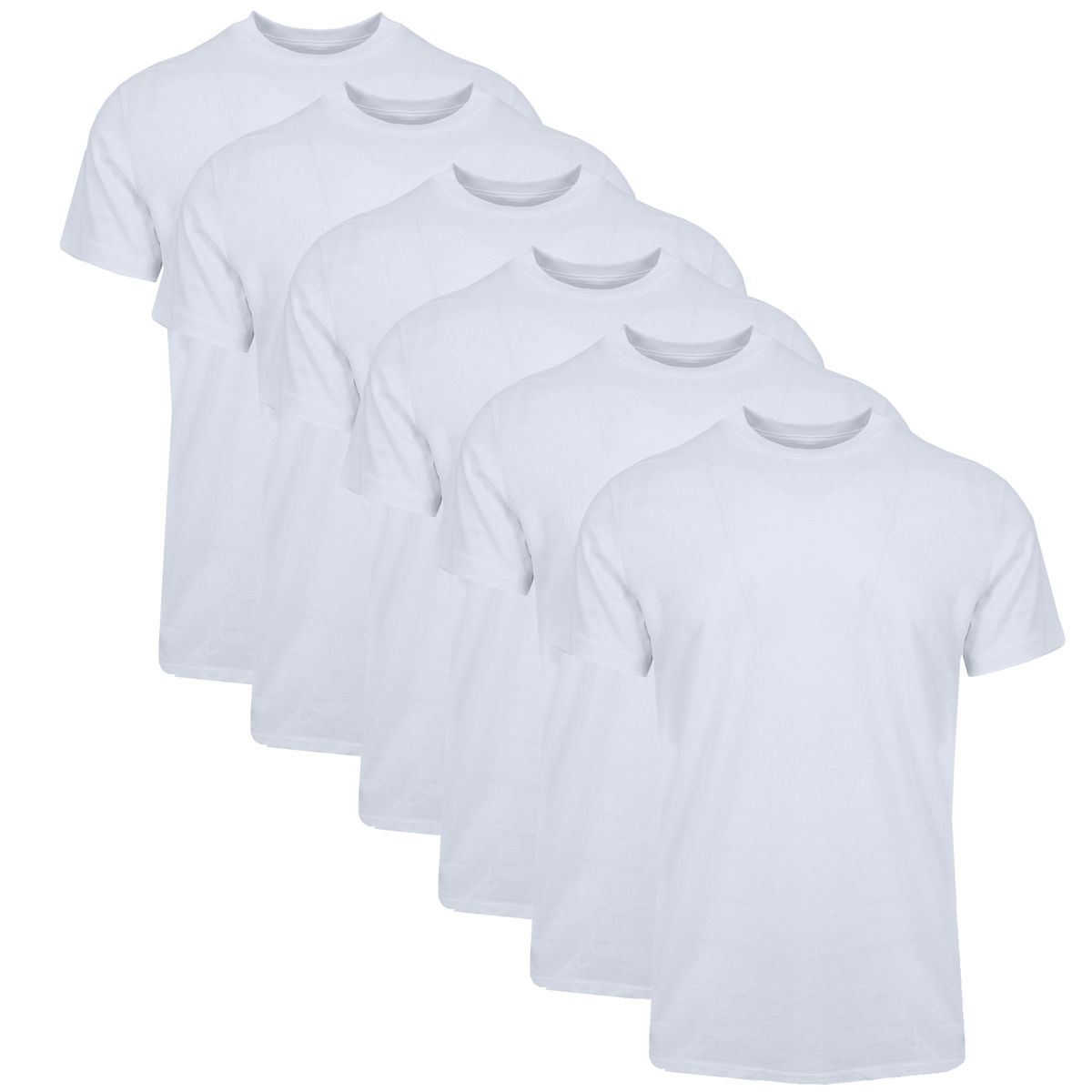 Crew Neck Mens Short Sleeve 6Pack  FR202  WHWHWHWHWHWH  M