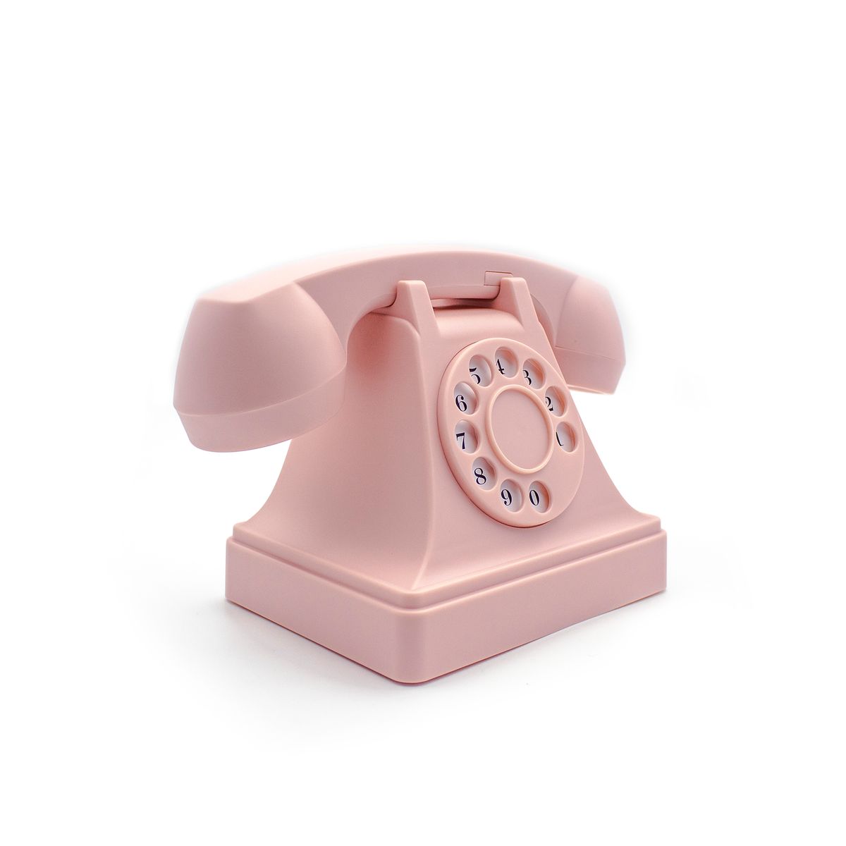 Retro Style Wireless Handset Rotary Dial Phone with HD Audio  Pink