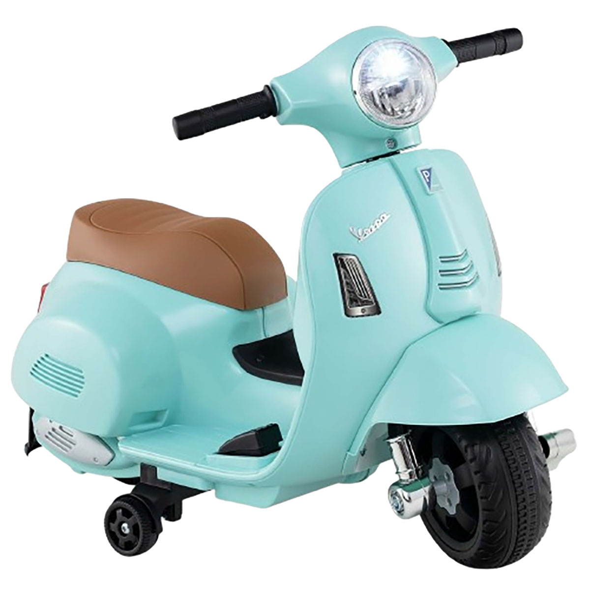 6V Kids' Ride-On Scooter with Training Wheels - Motorcycle-Green