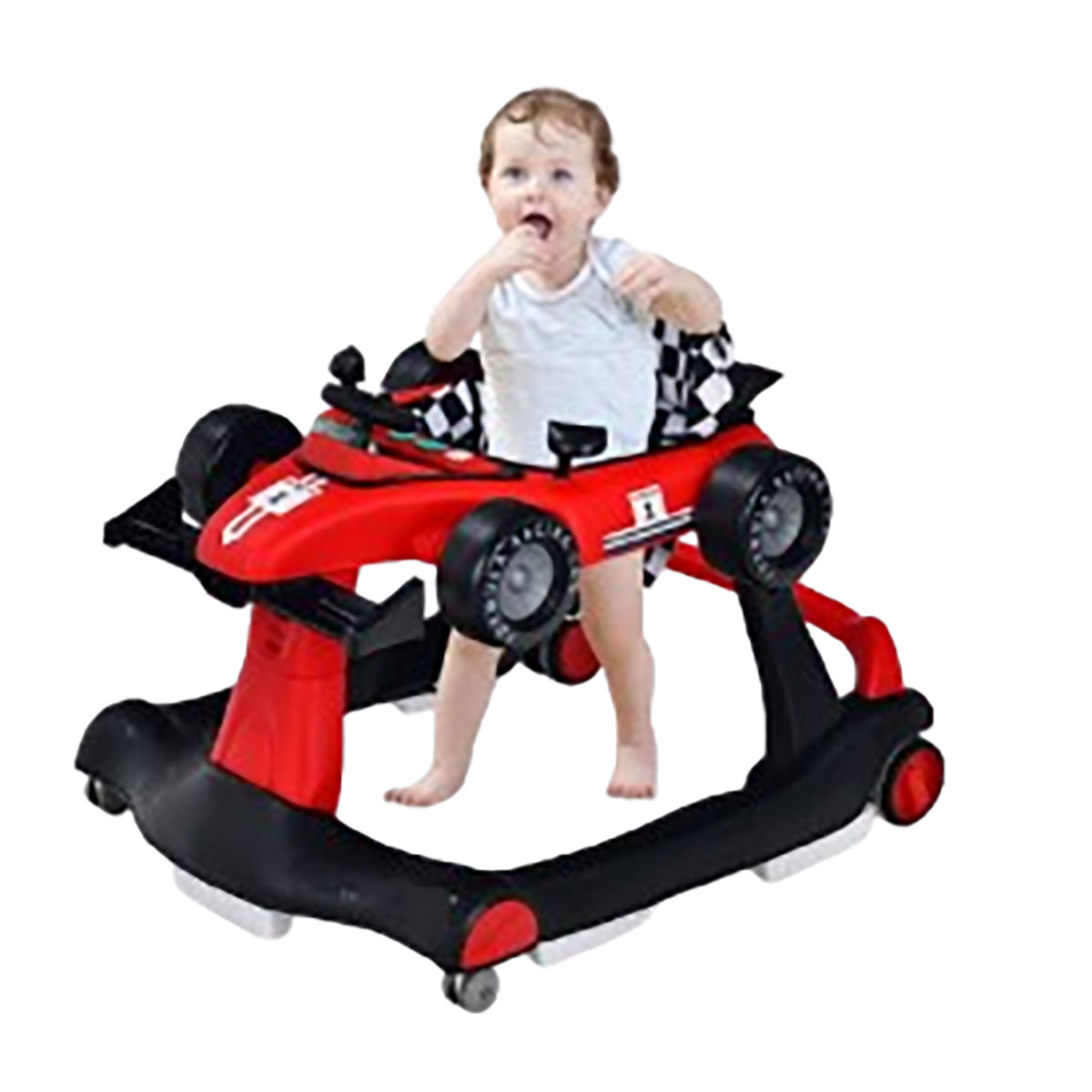 Photos - Other Toys Costway 4-in-1 Foldable Activity Car Baby Walker with Adjustable Height & Speed - Baby Walker -Red BC10021RE 