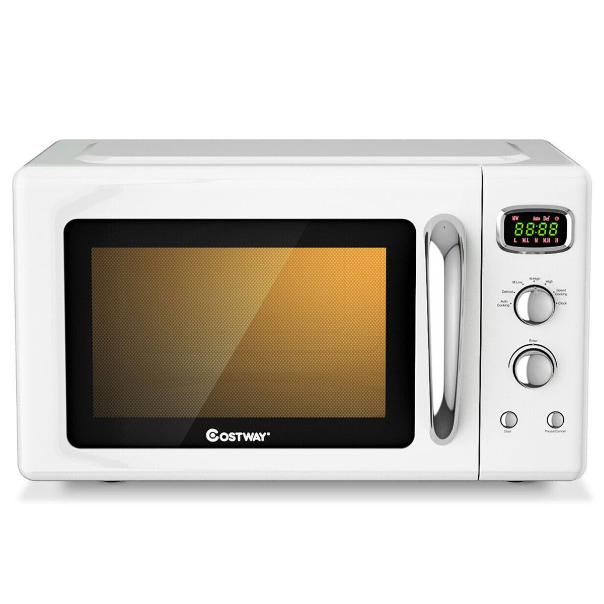 Retro Countertop Compact 09 Cu Ft Microwave Oven  White