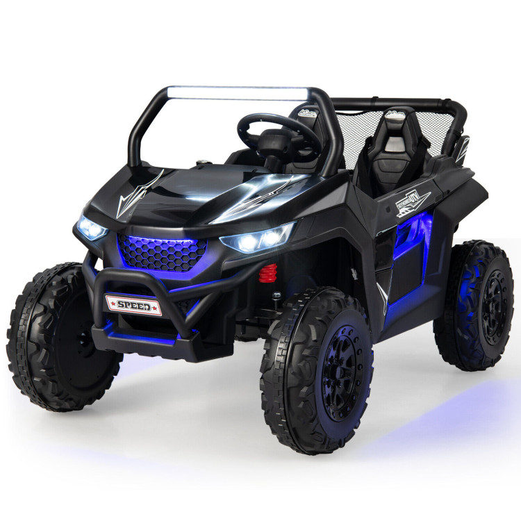 Photos - Kids Electric Ride-on Costway Kids' 12V 2-Seater Ride-on UTV with Slow Start Function & Music Player - Electric Vehicle-Black TQ10099US-DK 