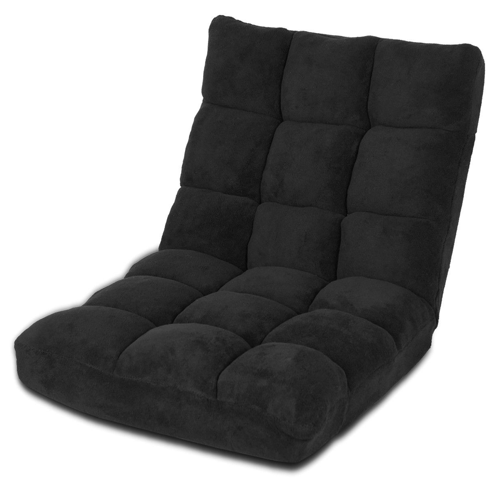Adjustable 14-Position Microsuede Floor Chair - Floor Chair Black