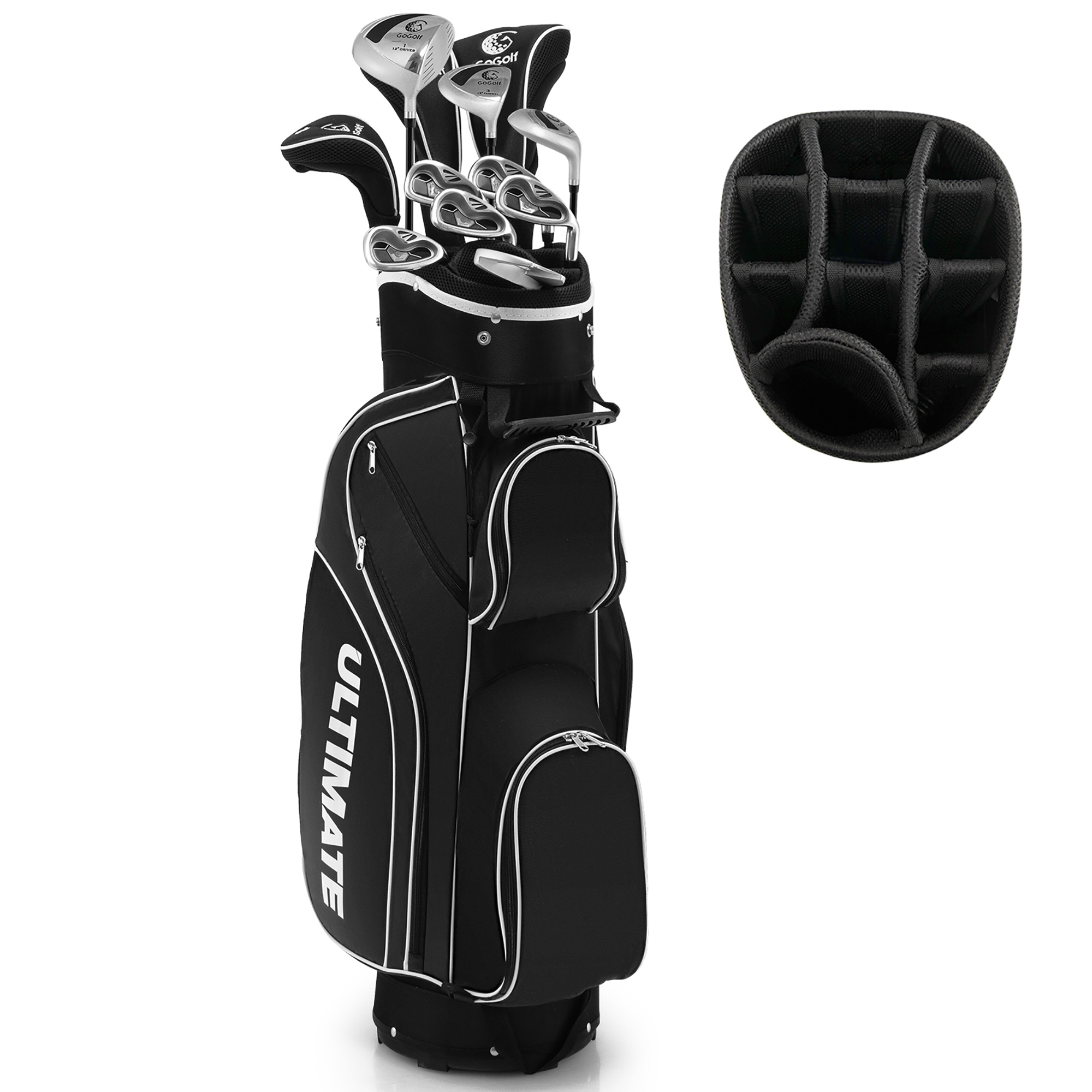 Photos - Golf Costway Ladies' Complete Club Set with Driver and Stand Bag - Clubs Set -Black SP37408DK (10-Piece)