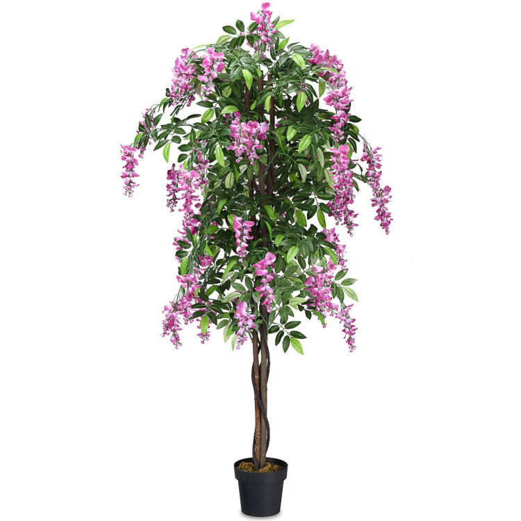 Photos - Other Decoration Costway 4 to 6-Foot Artificial Plants  - 6-Foot Artificial Wisteria HW59517 (4 Options)