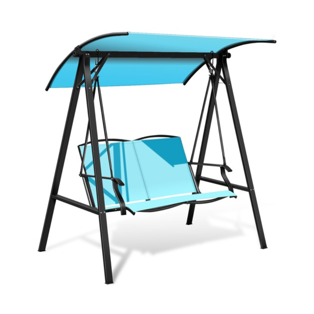 Photos - Canopy Swing Goplus Outdoor 2-Seat Swing Loveseat with Adjustable Canopy - Hanging Swing Turquoise OP70335GN