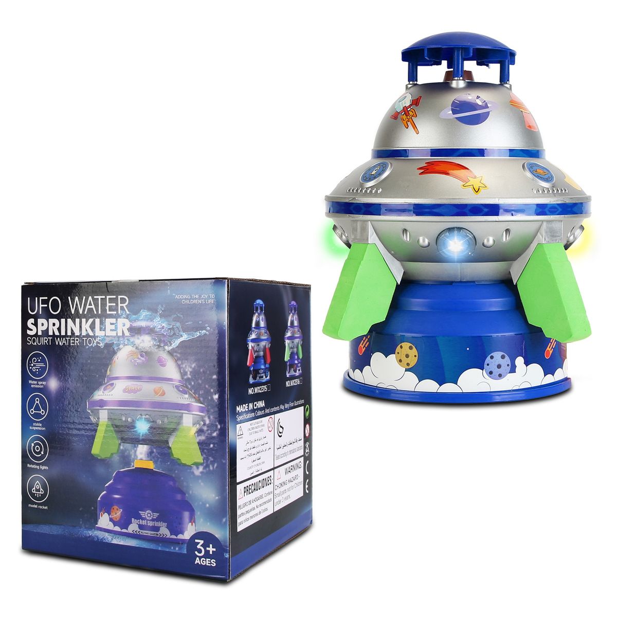 Kids' UFO Sprinkler with Adjustable Height - Blue