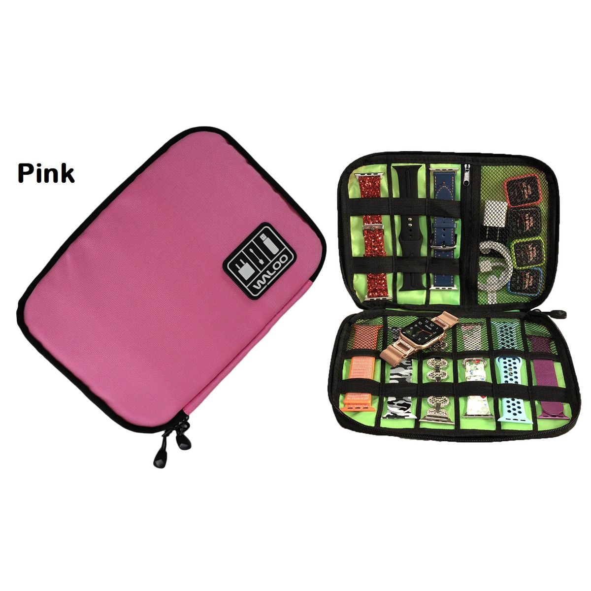 Portable Travel Bag for Cellphone and Electronics Accessories – Pink – untilgone.com