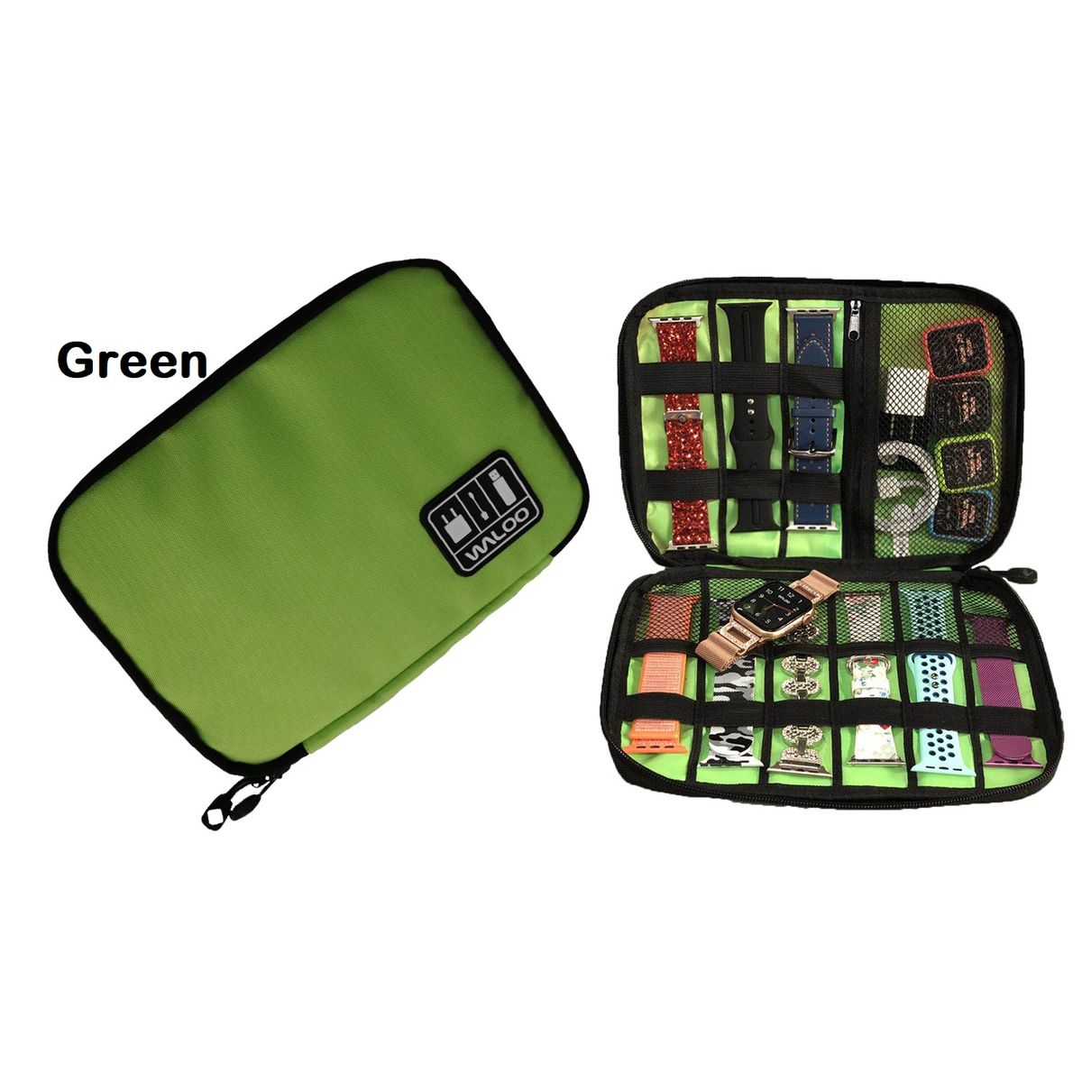 Portable Travel Bag for Cellphone and Electronics Accessories – Green – untilgone.com