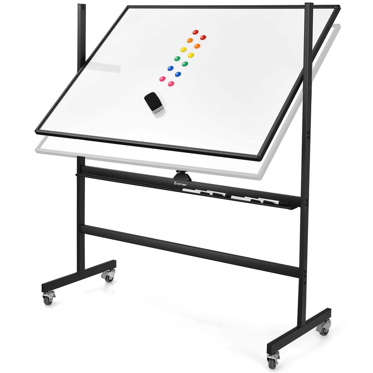 Ultra-Large Magnetic Double-Sided Whiteboard - 48''x36'' Whiteboard- Black
