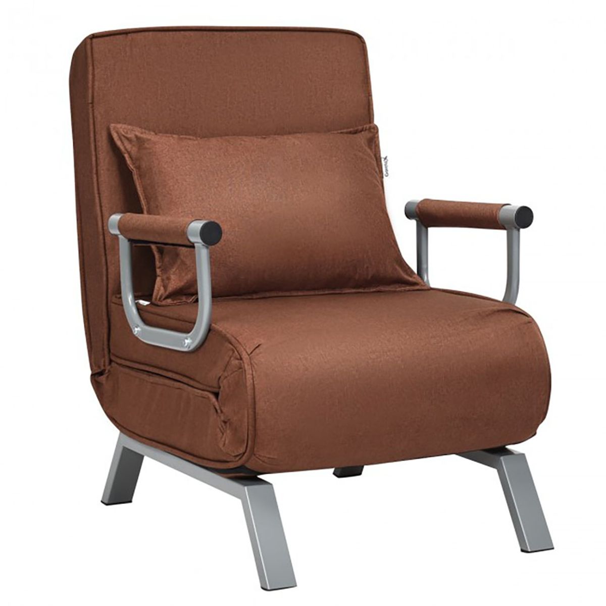 Folding 5-Position Convertible Sleeper Chair - Coffee
