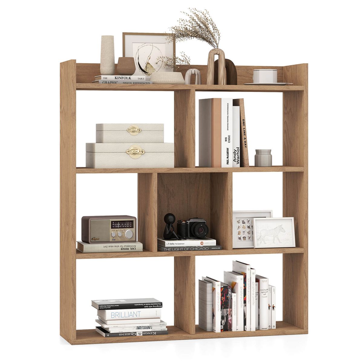 7-Cube Open Storage Shelf (1- or 2-Pack) - Bookcase Natural-1