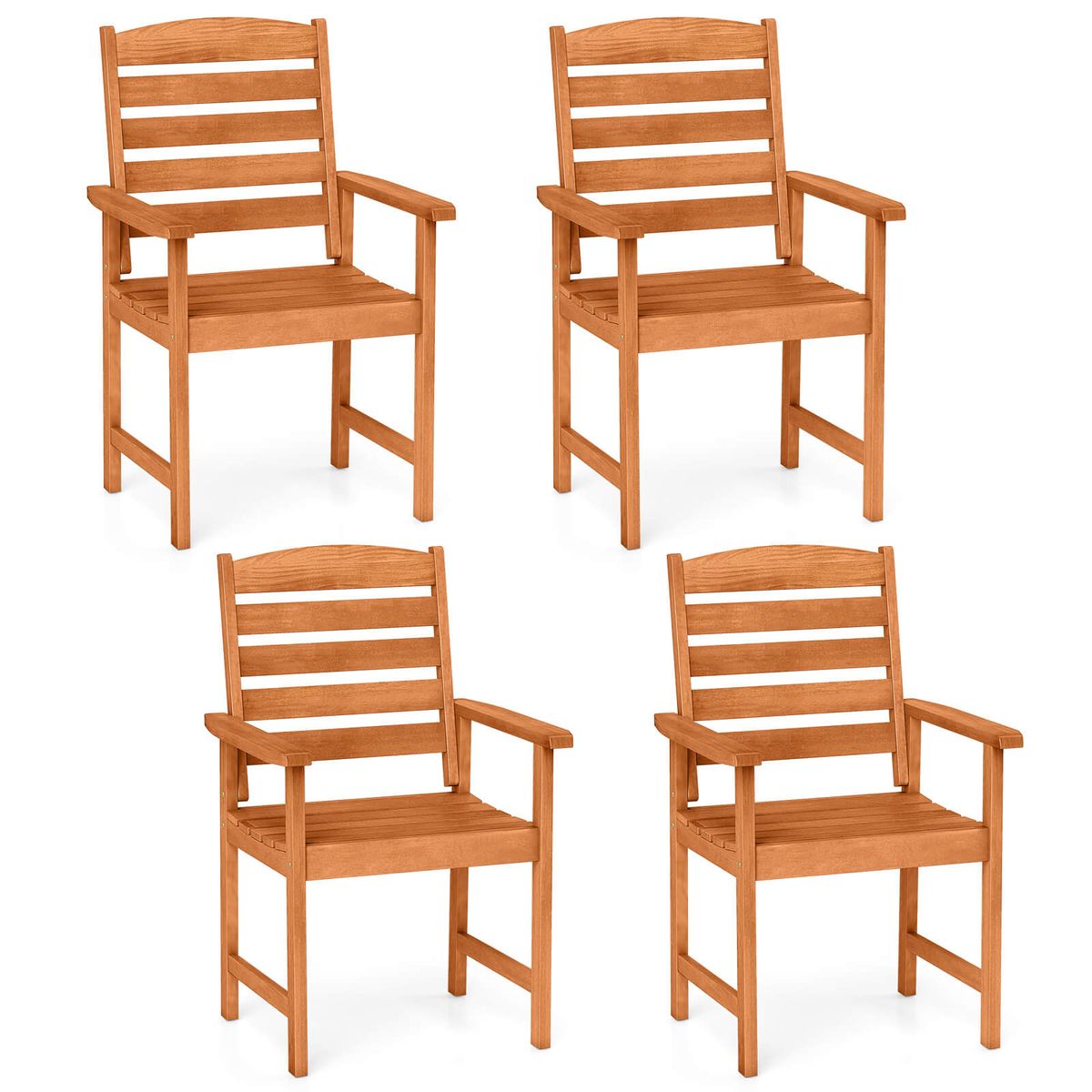 Patio Chairs with Inclined Backrests (Set of 2 or 4) - 4-Piece-image-SKU15727403