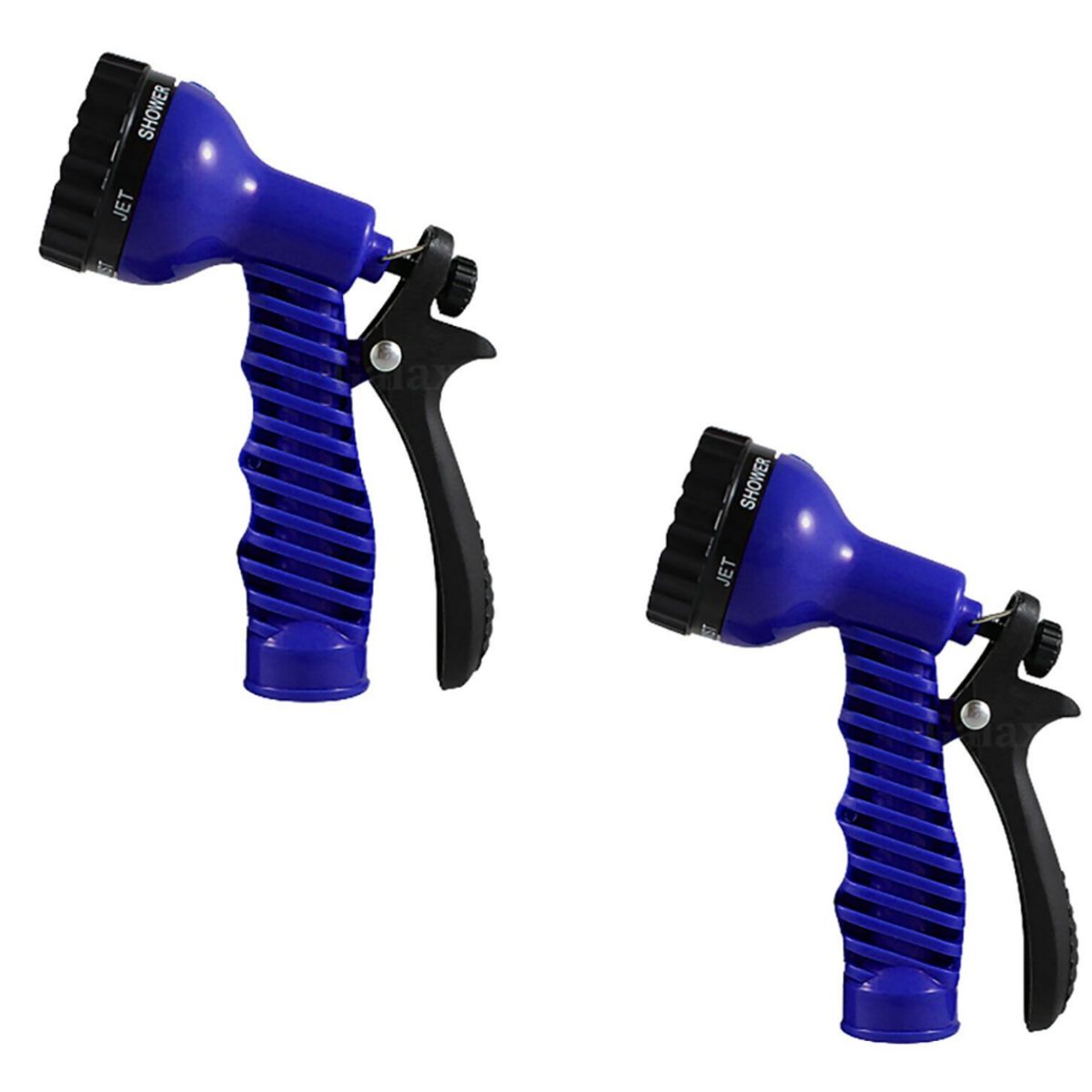 Adjustable Garden Hose Water Nozzle with 7-Spray Patterns - Blue 2-Pack