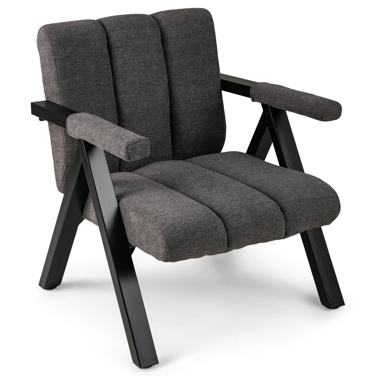 Oversized Accent Chair with Removable Armrest (1- or 2-Pack) - Gray-1-Piece